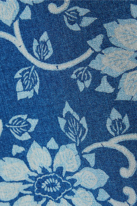MiH Jeans Island Floral-Print Cotton-Chambray Mini Dress