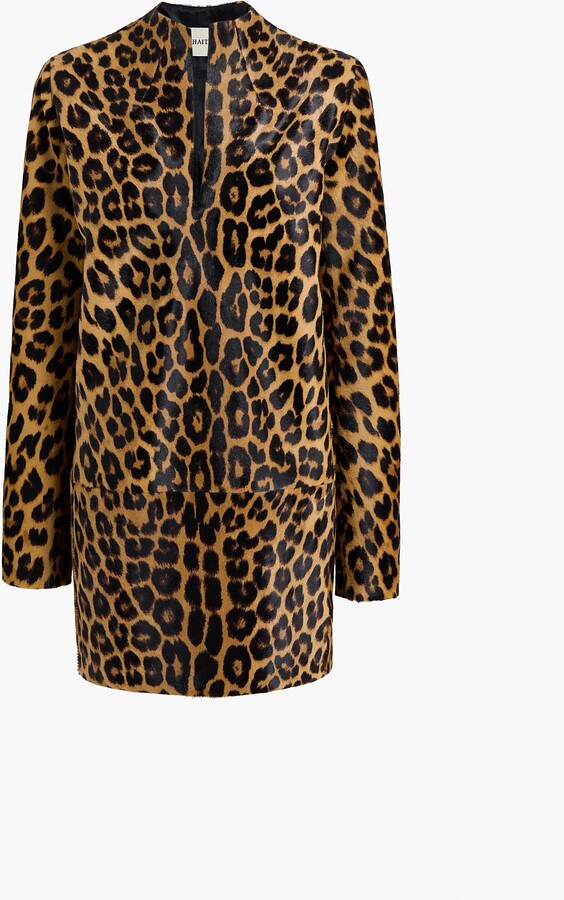 Aleena Dress in Leopard Print Haircalf