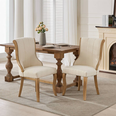 Dovecove Snow Velvet Dining Chairs Mid-Century Style With Curved Wood Trim & Sculpted Legs Upholstered Comfort For Dining/Lounge Accent Seating With Fluffy