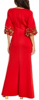 Thumbnail for your product : Badgley Mischka Scoop Neck Beaded Sleeve Gown