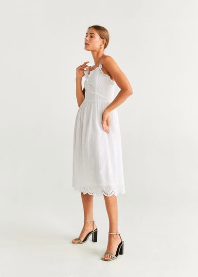 mango embroidered cotton dress