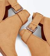 Thumbnail for your product : New Look Girls Light Brown Suedette Cut Out Boots