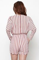 Thumbnail for your product : Lucca Couture Knot Tie Stripe Long Sleeve Romper