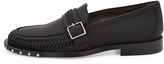 Thumbnail for your product : Lanvin Woven Rubberized Calfskin Loafer, Black