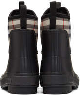 Thumbnail for your product : Burberry Black and Beige Flinton Rain Boots