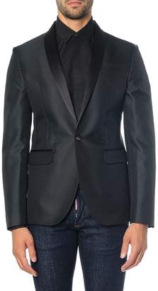 DSQUARED2 Black All Over Circular Woven Pattern Jacket
