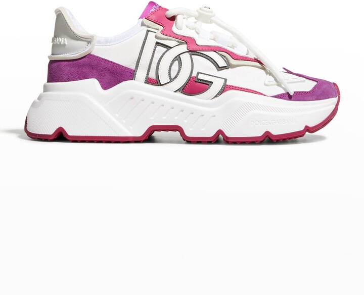 daymaster mixed leather runner sneakers