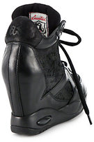 Thumbnail for your product : Ash As-Blind Leather Wedge Sneakers