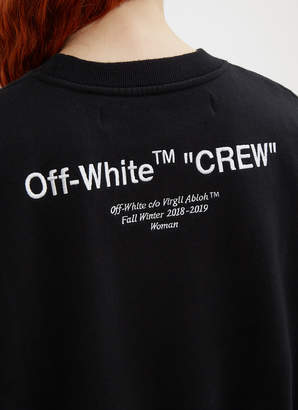 Off-White Off White Cropped Logo Sweatshirt in Black