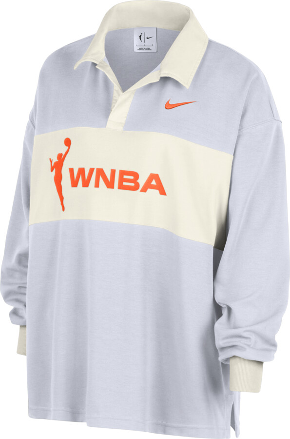 Nike Team 13 Essential Women's WNBA Oversized Long-Sleeve Polo in White | HF6485-100
