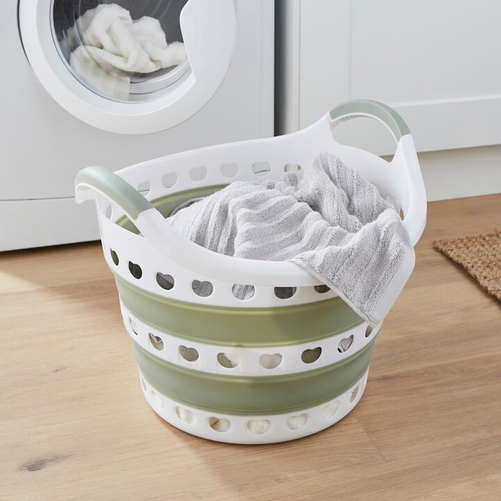 Dunelm Collapsible Sage Round Laundry Basket Sage (Green) ShopStyle