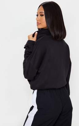 PrettyLittleThing Black Oversized Zip Front Sweater