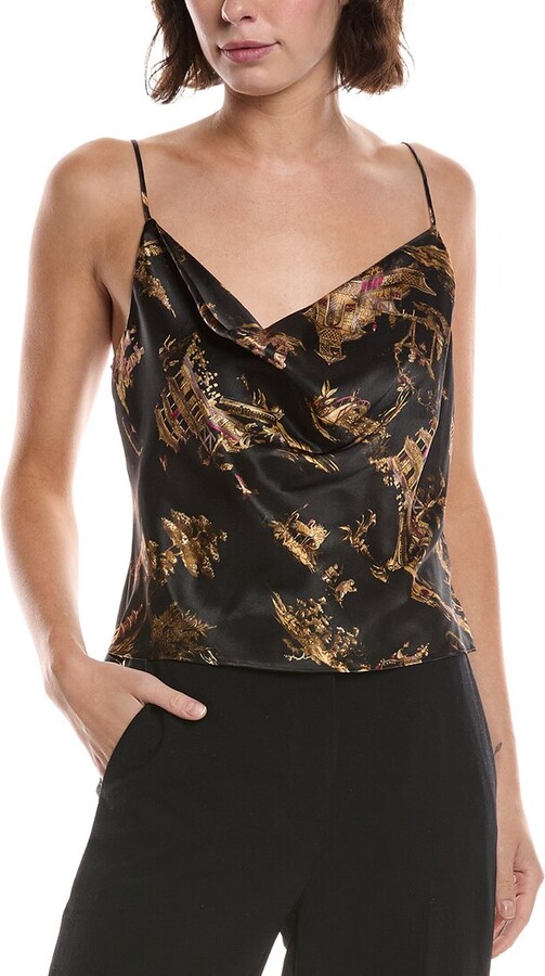 L'Agence Calista Cowl Neck Silk Cami