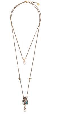 Alexander McQueen Embellished beetle-pendant double-strand necklace