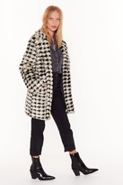 Thumbnail for your product : Nasty Gal Womens Ain't Nothin' But a Houndstooth Faux Fur Coat - White - M