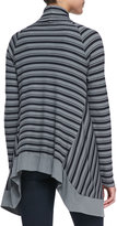 Thumbnail for your product : Ella Moss Striped Cascading Thermal Cardigan, Asphalt