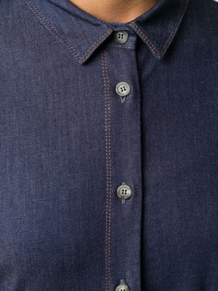 Peserico Tie-Waist Denim Shirt Dress