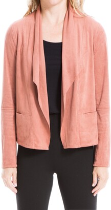 suede open front jacket