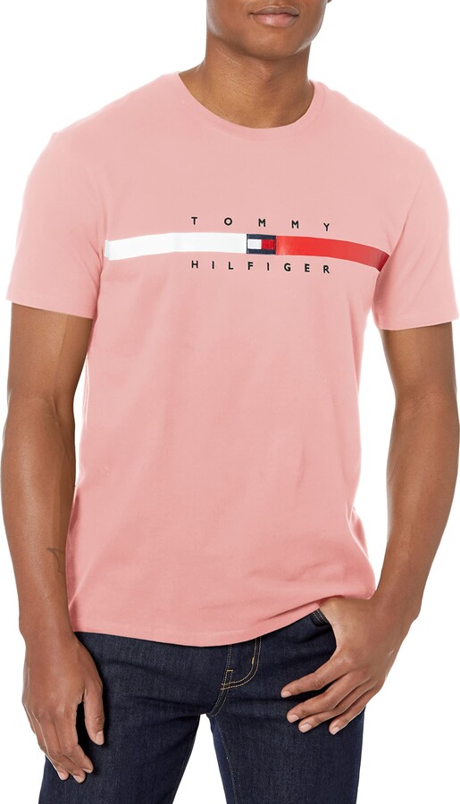 tommy hilfiger pink t shirt mens