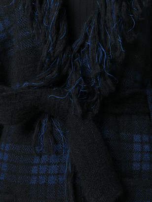 Balmain fringed tartan cape