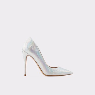 aldo dovyan embellished heeled sandals in silver