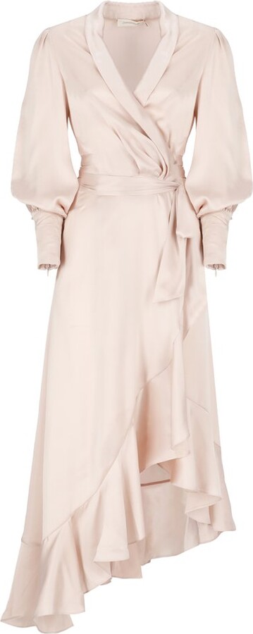 Zimmermann Asymmetric Wrap Midi Dress