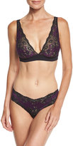 Thumbnail for your product : Cosabella Italia Low-Rise Lace Thong, Black/Plum