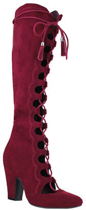 Mia Evelina Suede Lace-Up Knee-High Boots