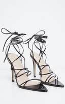 Thumbnail for your product : PrettyLittleThing Black Strappy Gladiator Point Toe Heel