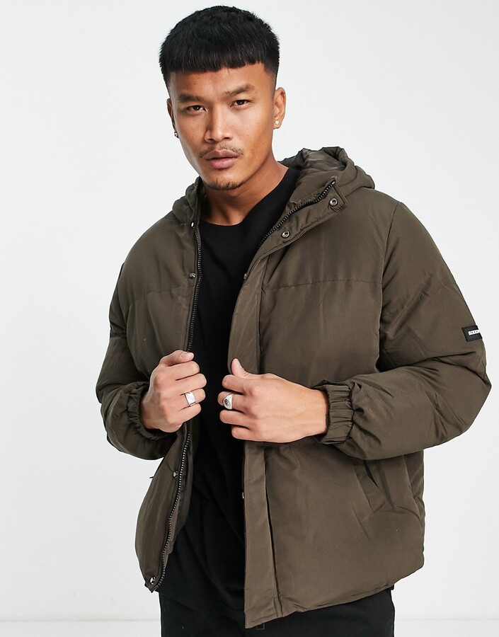 Good For Nothing boxy puffer jacket in brown - ShopStyle