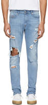 Thumbnail for your product : Diesel Blue Distressed Deep Zip Jeans
