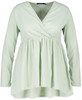 Thumbnail for your product : boohoo Plus Wrap Dipped Back Tunic Jersey