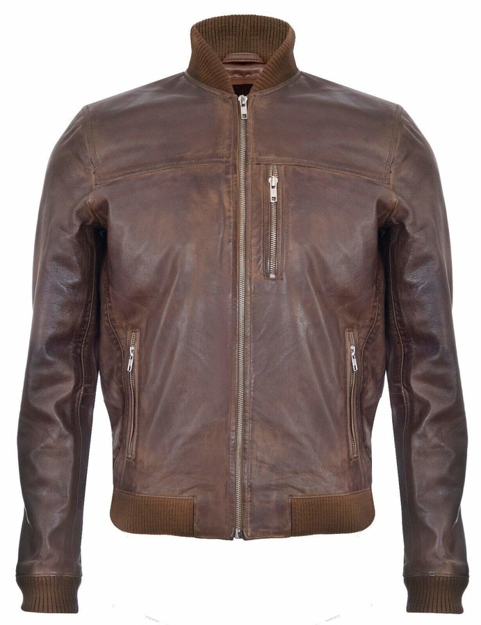 Infinity Leather Men's Retro A2 USAF Brown Varsity Aviator Real Leather ...