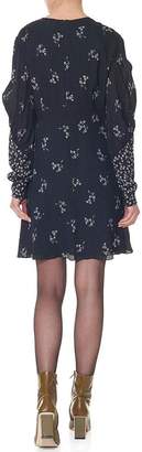 Tibi Lila Florence Floral Long Sleeve Ruched Dress