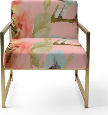 East Urban Home Luft Beautiful Bird Romance I - Upholstered Traditional Accent Arm Chair