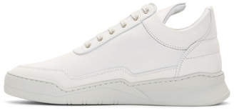 Filling Pieces White and Beige Low Ghost Sneakers