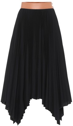 Loewe Pleated cotton-blend midi skirt