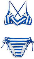 Thumbnail for your product : Ella Moss Girl's Two-Piece Striped Bikini Set