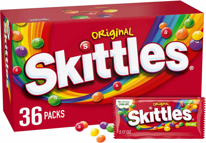 Skittles Original Fruity Chewy Candy, Full Size, 2.17 oz., 36 pk.