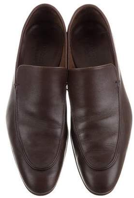Gucci Pointed-Toe Leather Loafers
