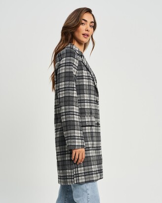 Calli - Women's Grey Coats - Kiara Coat - Size 6 at The Iconic