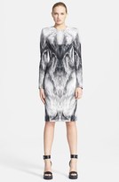Thumbnail for your product : Alexander McQueen Fox Print Wool Blend Dress