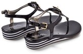 Thumbnail for your product : Michael Kors Black Sandal With Gold Lock