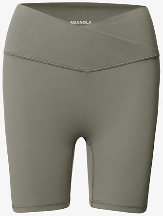 Adanola Womens Olive Green Ultimate Wrap-Over High-Rise Stretch-Woven Shorts S