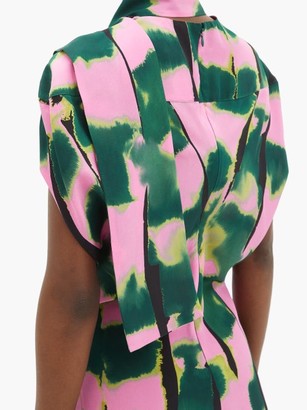 colville Tiger Tail Print Silk-crepe Dress - Green