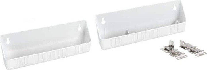 3.81 in. H x 11 in. W x 2.13 in. D White Polymer Tip Out Sink Front Trays for Sink Base Cabinet