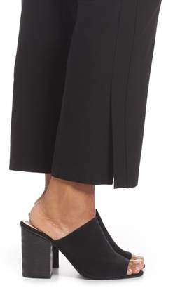 Eileen Fisher Leather Trim Ponte Flare Pants
