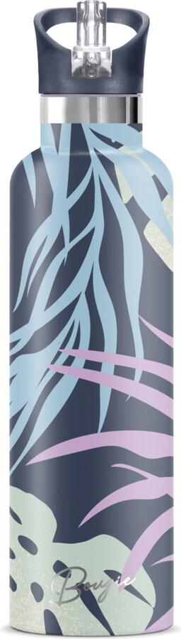 My Bougie Bottle Blue Nahele Hawaiian Forest Insulated Water Bottle Navy