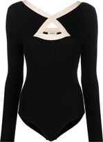 Thumbnail for your product : Sandro Malanna cut-out knitted bodysuit