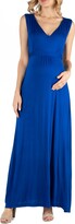 Thumbnail for your product : 24seven Comfort Apparel V Neck Sleeveless Maternity Maxi Dress with Belt
